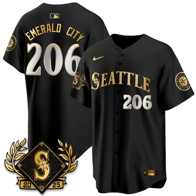 Seattle Mariners 2025 Series Gold Jersey #206 Emerald City