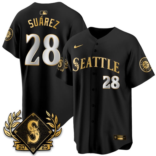 Seattle Mariners 2025 Series Gold Jersey #28 Eugenio Suarez
