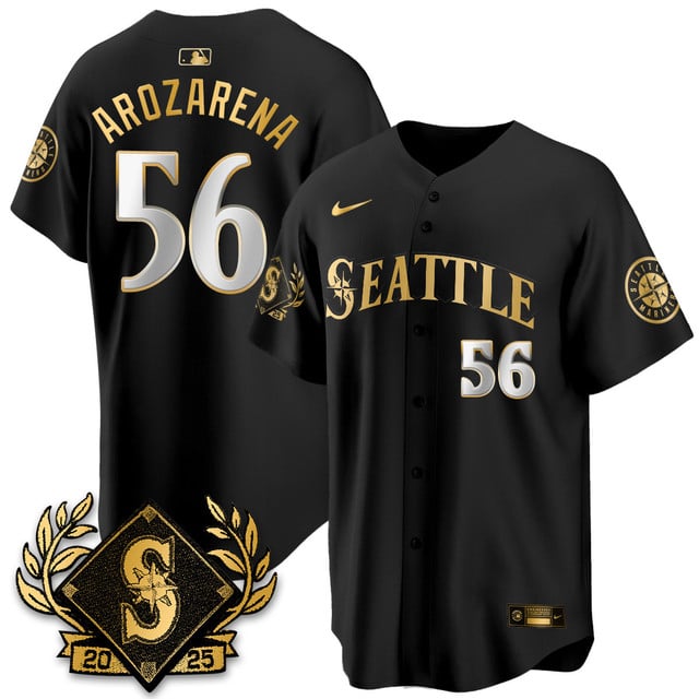 Seattle Mariners 2025 Series Gold Jersey #56 Randy Arozarena
