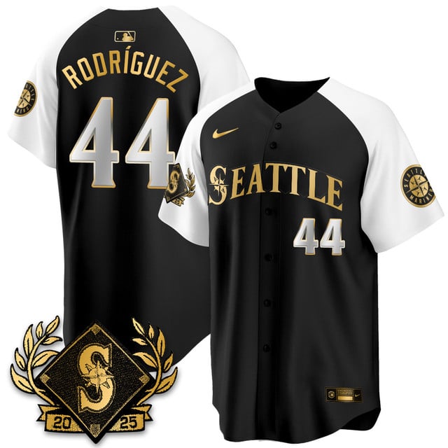 Seattle Mariners 2025 Series Gold Jersey alternate #44 Julio Rodriguez
