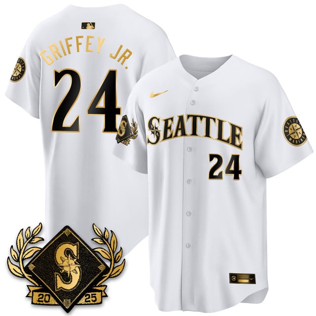 Seattle Mariners 2025 Series Gold Jersey white #24 Ken Giffey Jr.