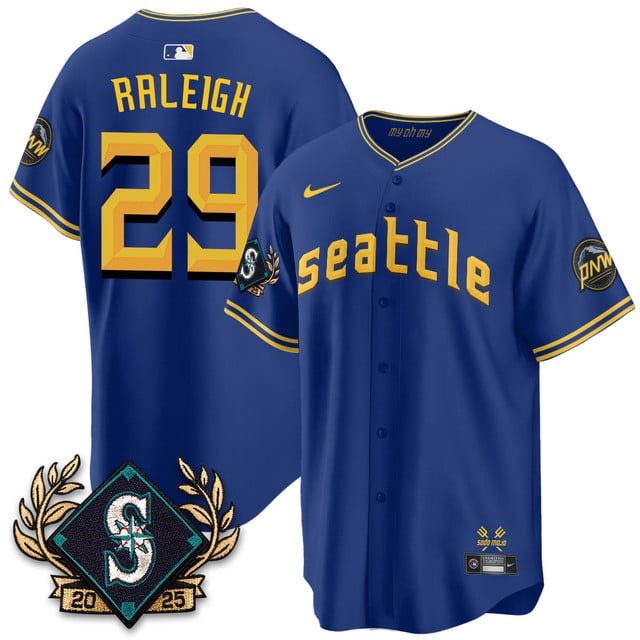 Seattle Mariners 2025 Series Jersey blue #29 Cal Raleigh
