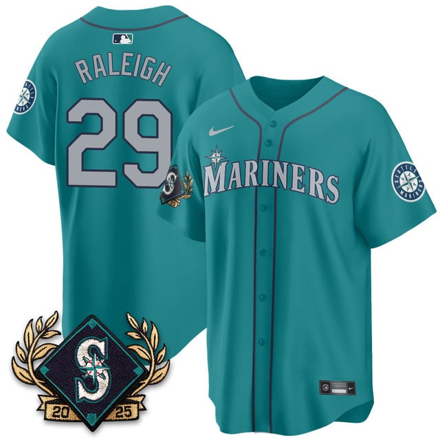Seattle Mariners 2025 Series Jersey teal #29 Cal Raleigh