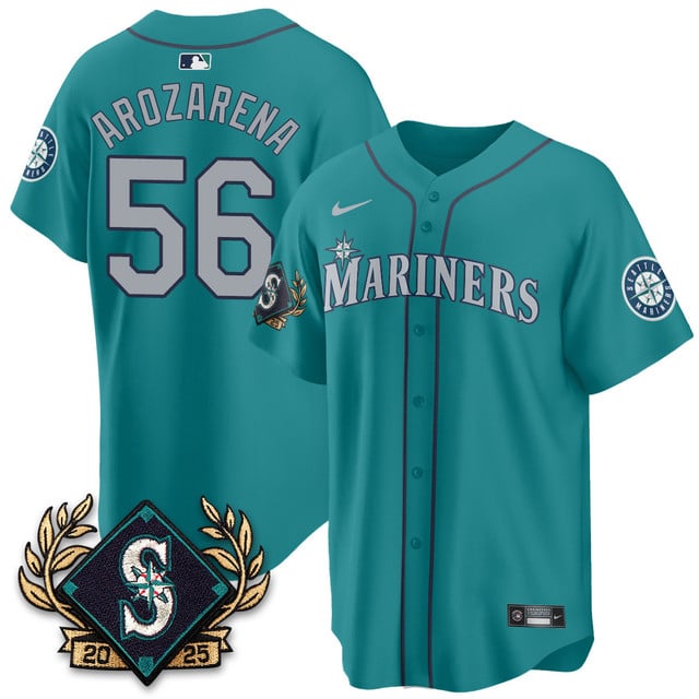 Seattle Mariners 2025 Series Jersey teal #56 Randy Arozarena
