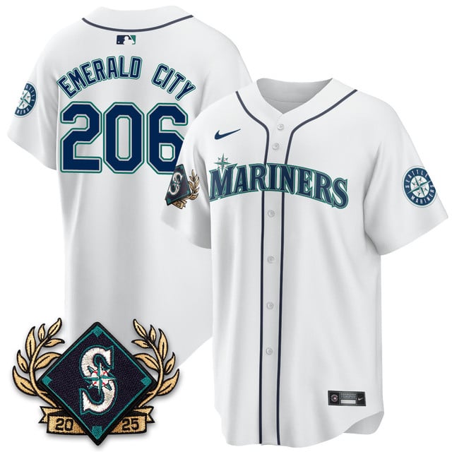 Seattle Mariners 2025 Series Jersey white #206 Emerald City