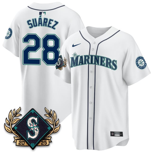Seattle Mariners 2025 Series Jersey white #28 Eugenio Suarez