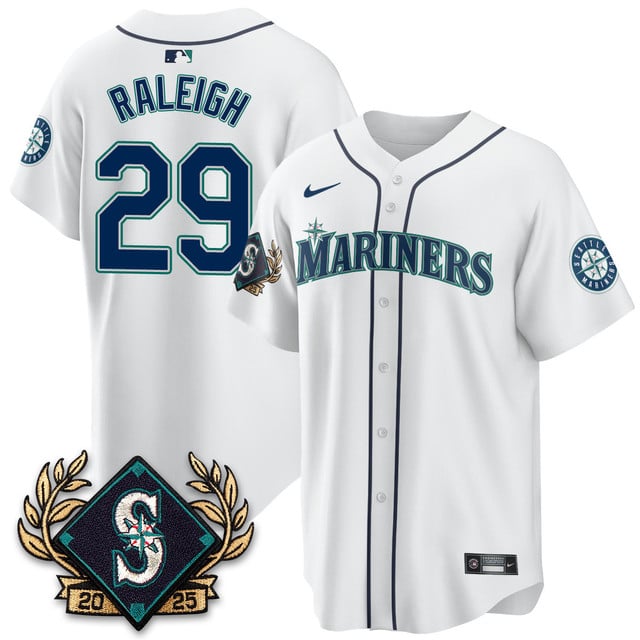 Seattle Mariners 2025 Series Jersey white #29 Cal Raleigh