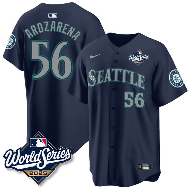 Seattle Mariners 2025 World Series Jersey #56 Randy Arozarena