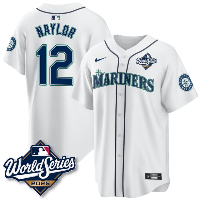 Seattle Mariners 2025 World Series Jersey white #12 Josh Naylor