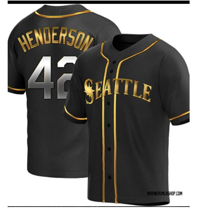 Seattle Mariners 42 HENDERSON BASEBALL JERSEY