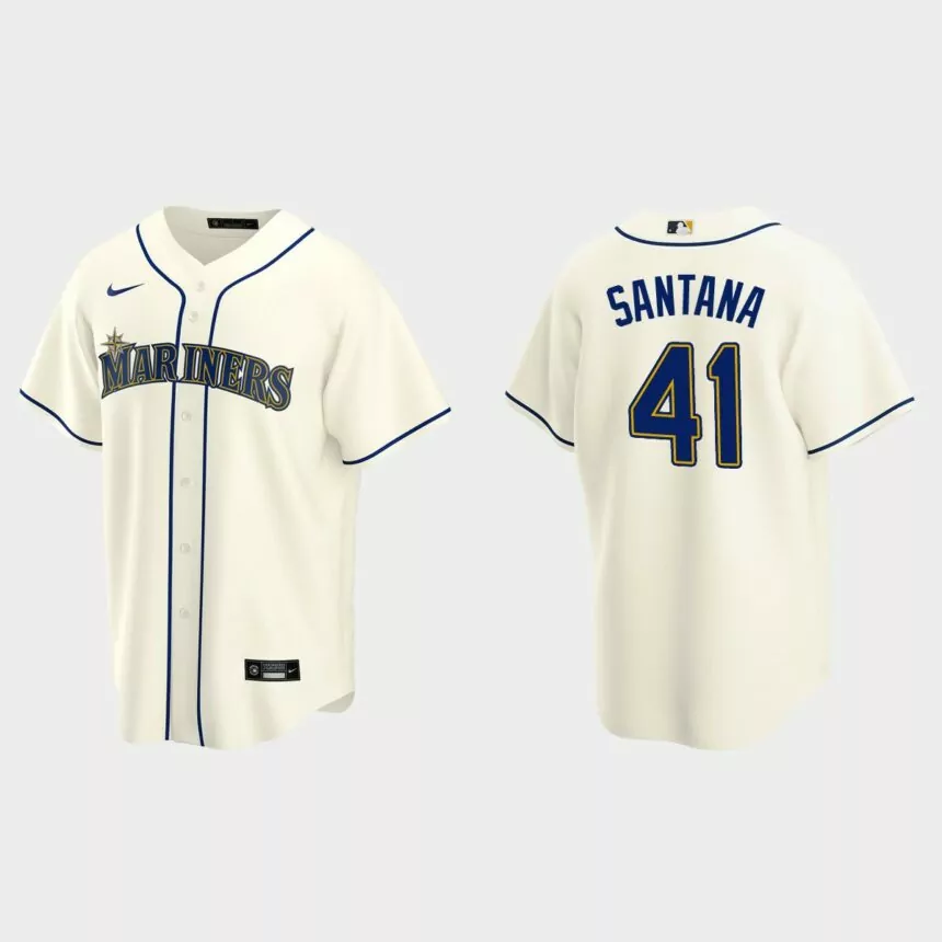 Seattle Mariners Carlos Santana Replica Alternate Jersey – Cream