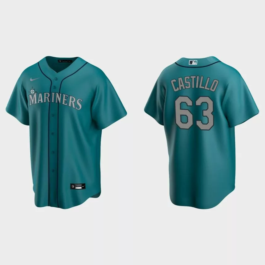 Seattle Mariners Diego Castillo Replica Alternate Jersey – Aqua