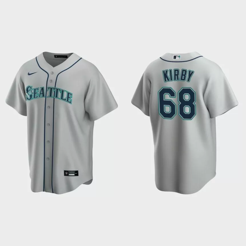 Seattle Mariners George Kirby Replica Road Jersey – Gray