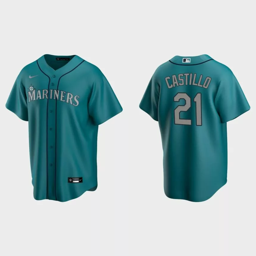 Seattle Mariners Luis Castillo Replica Alternate Jersey – Aqua