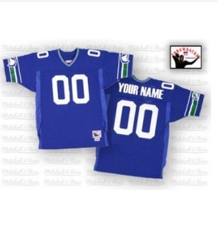 Seattle Seahawks Customized Blue Throwback Men Jersey