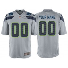 Seattle Seahawks Gray Game Customized Jersey