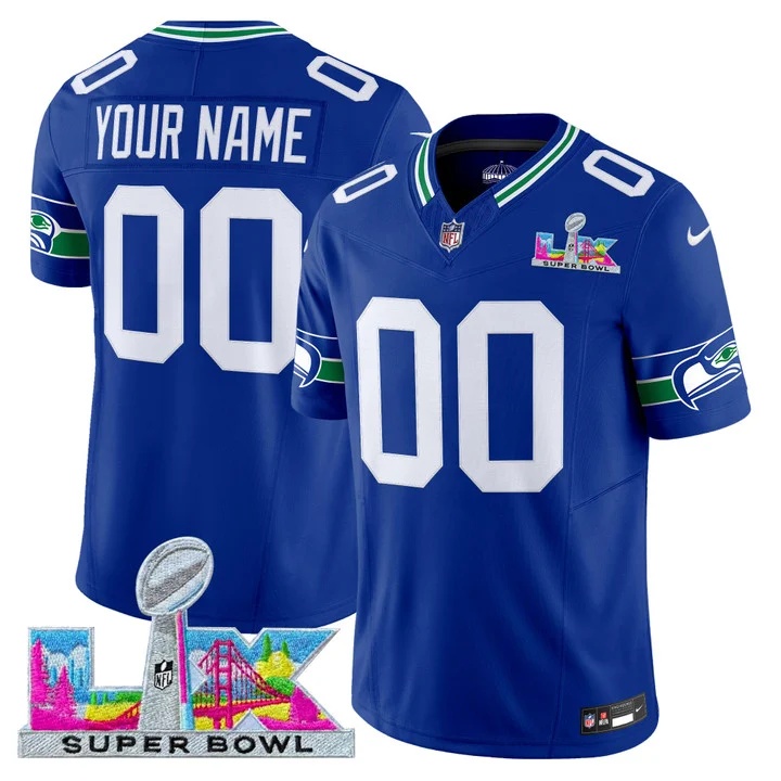 Seattle Seahawks Super Bowl LX Vapor Limited Custom Jersey ROYAL