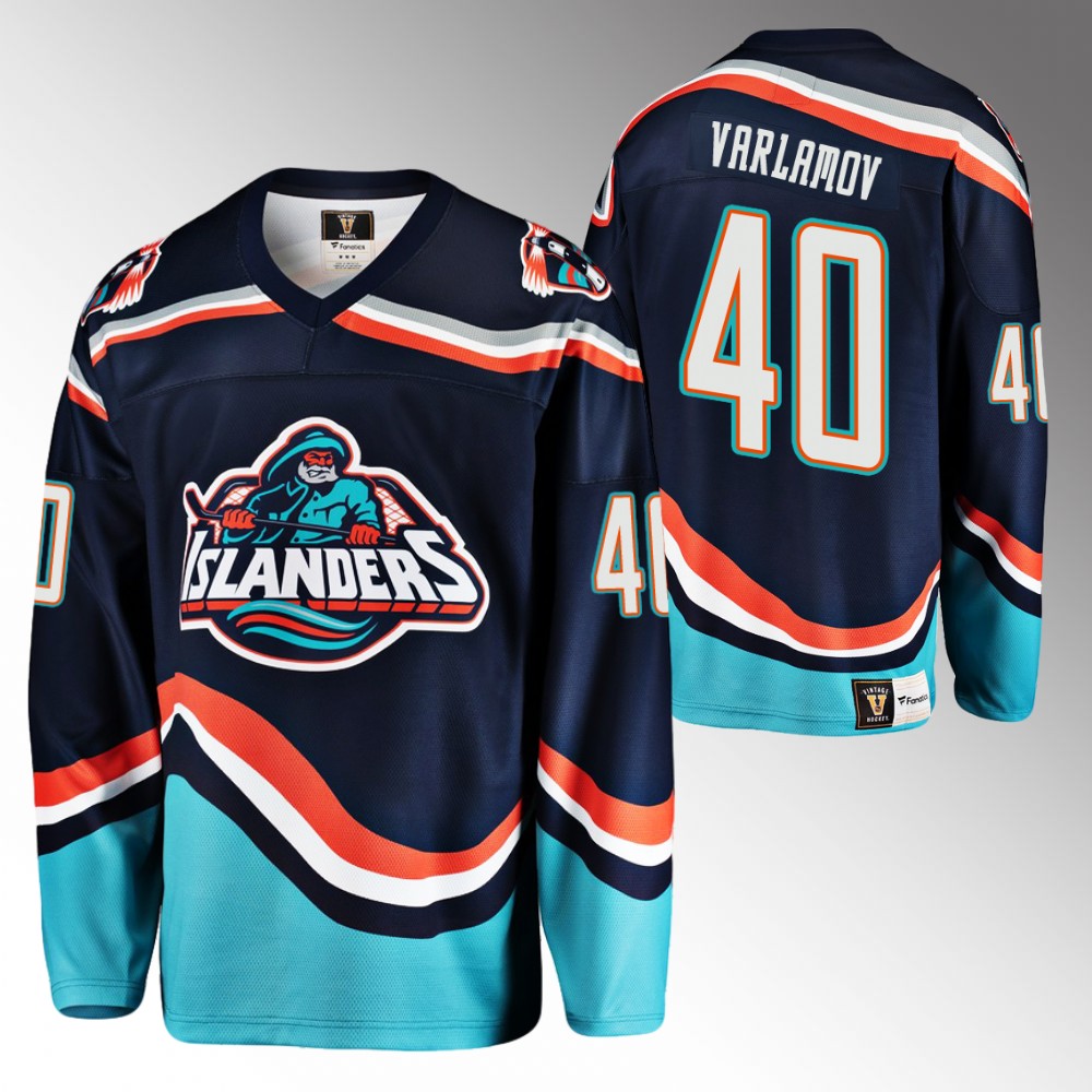 Semyon Varlamov 2022-23 New York Islanders Reverse Retro 2.0 Navy Jersey Replica