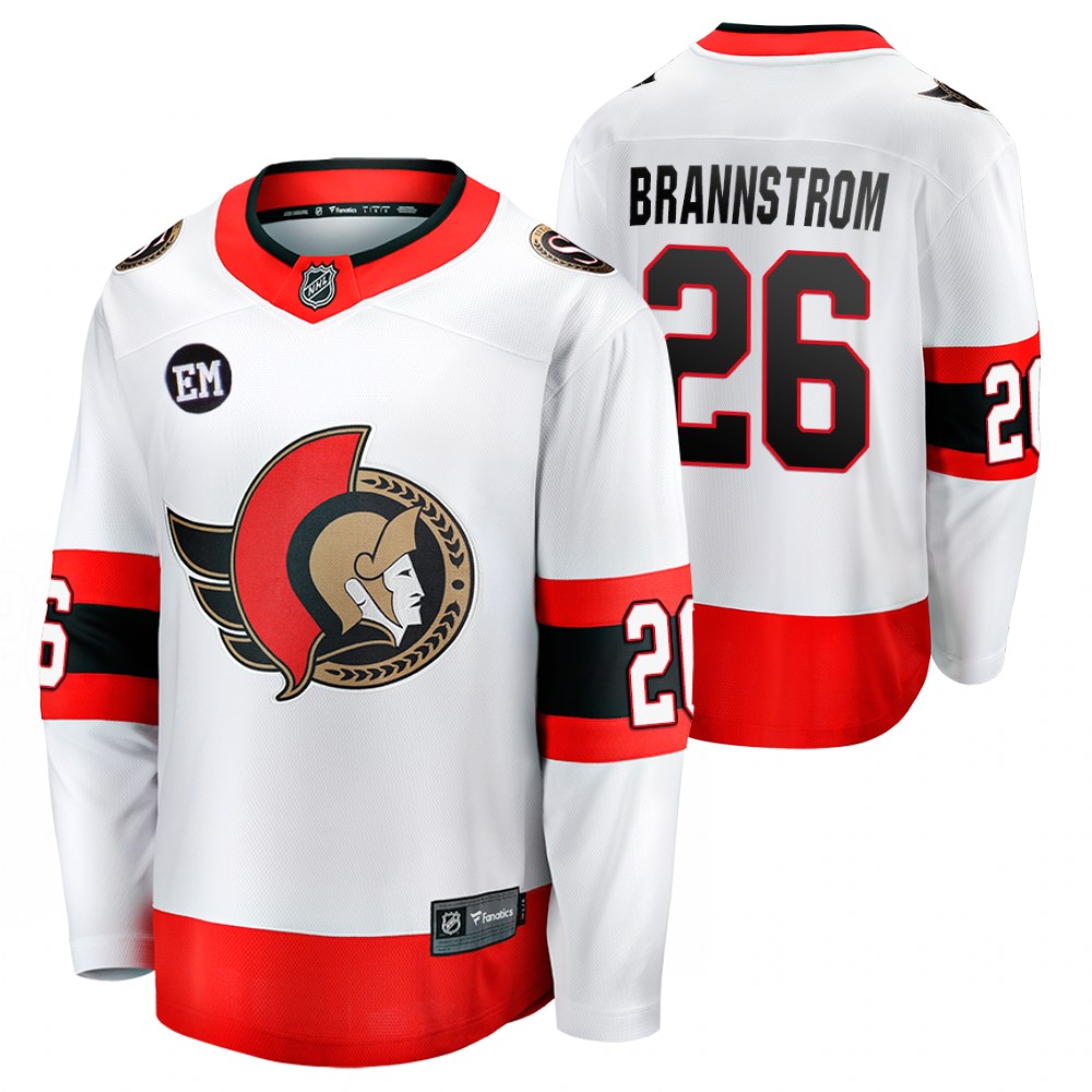 Senators #26 Erik Brannstrom White 2022-23 Mr. Melnyk Patch Jersey
