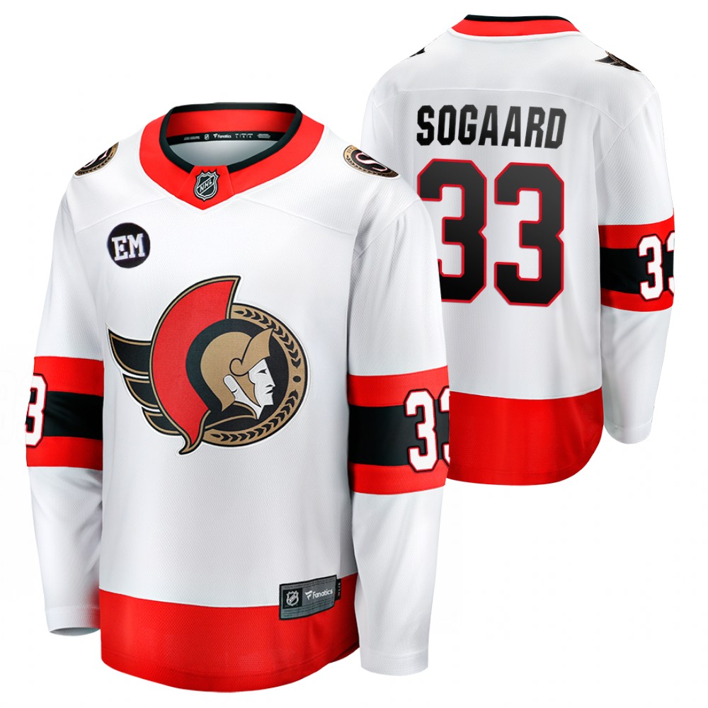 Senators #33 Mads Sogaard White 2022-23 Mr. Melnyk Patch Jersey
