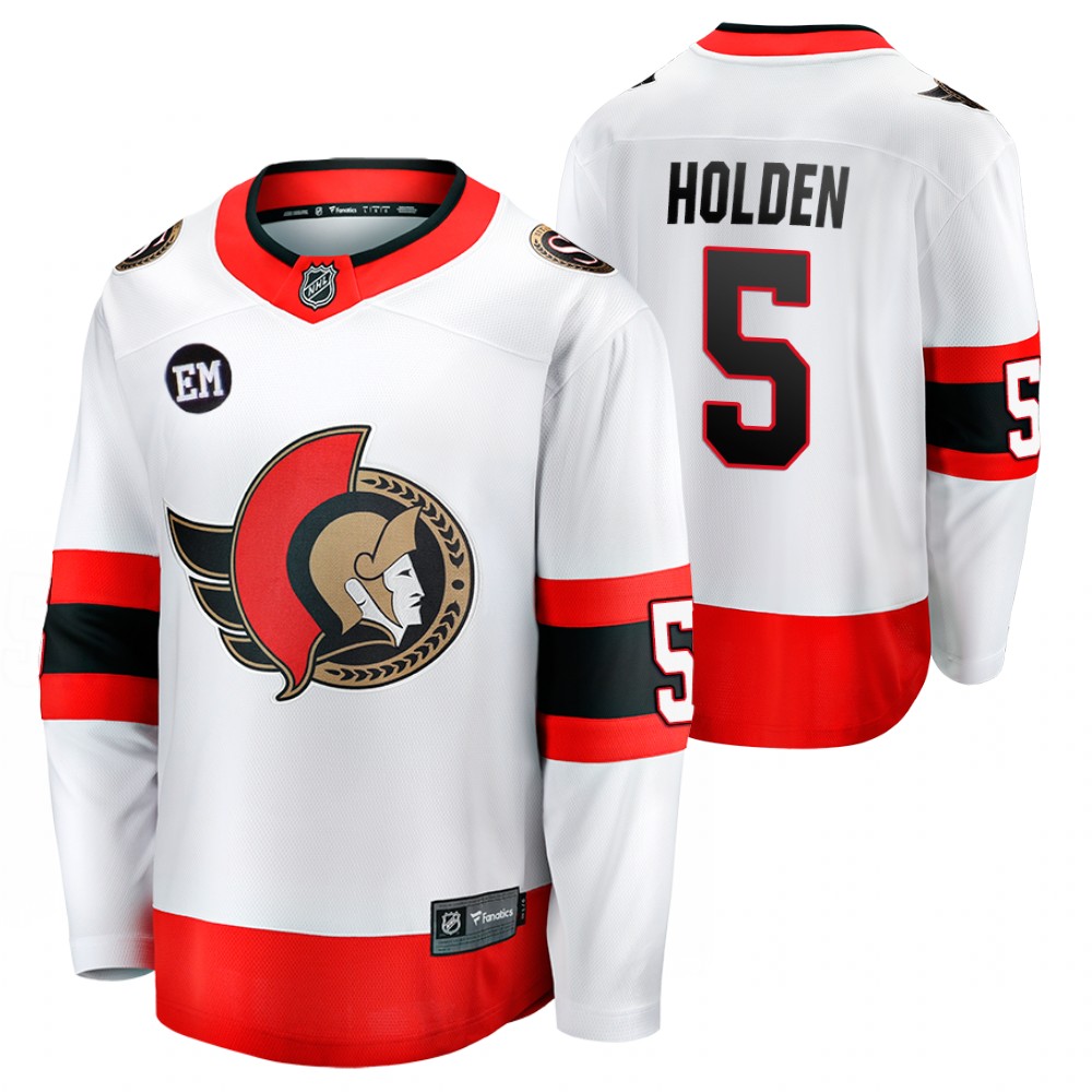 Senators #5 Nick Holden White 2022-23 Mr. Melnyk Patch Jersey