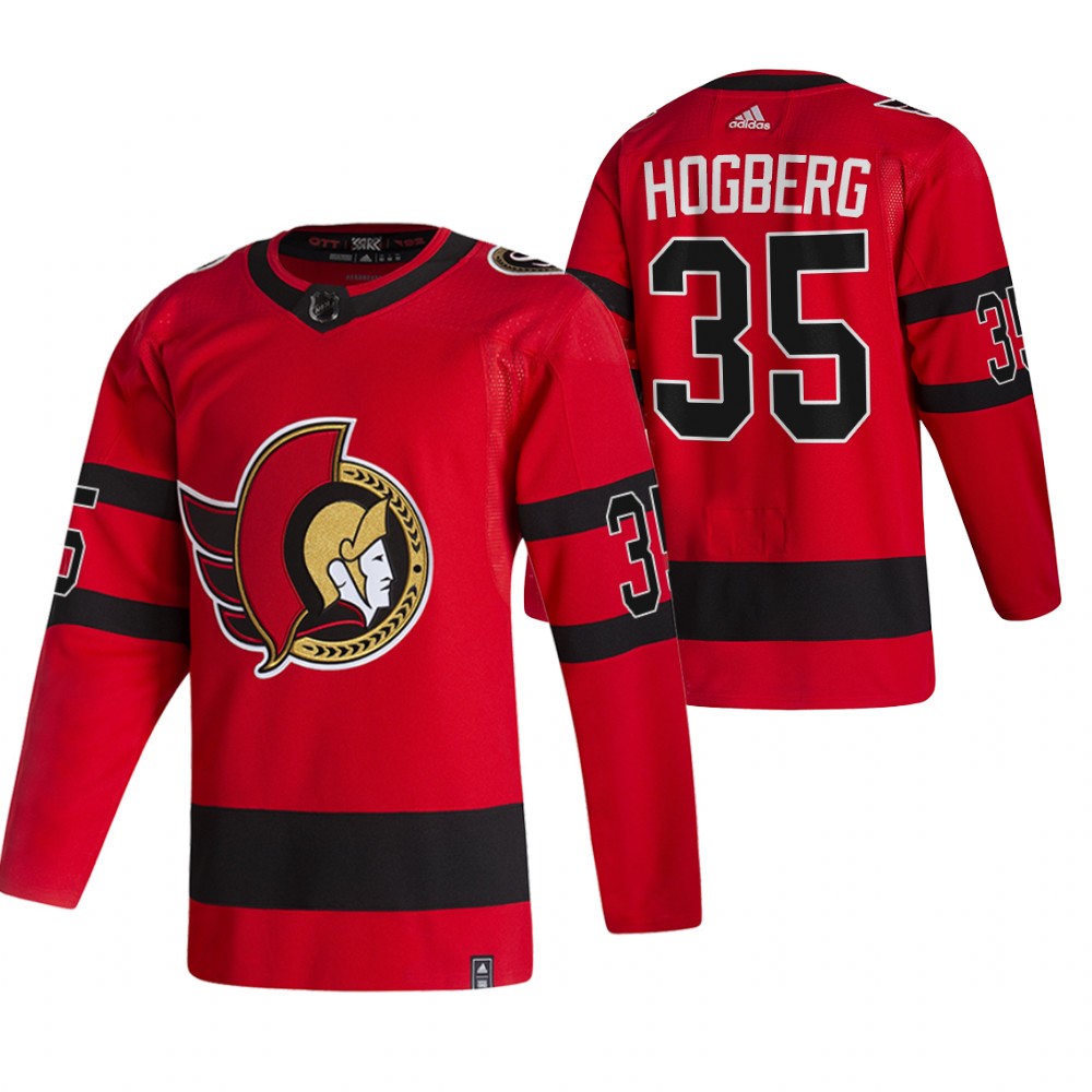 Senators 2021 Reverse Retro #35 marcus hogberg Red Jersey Special Edition Authentic