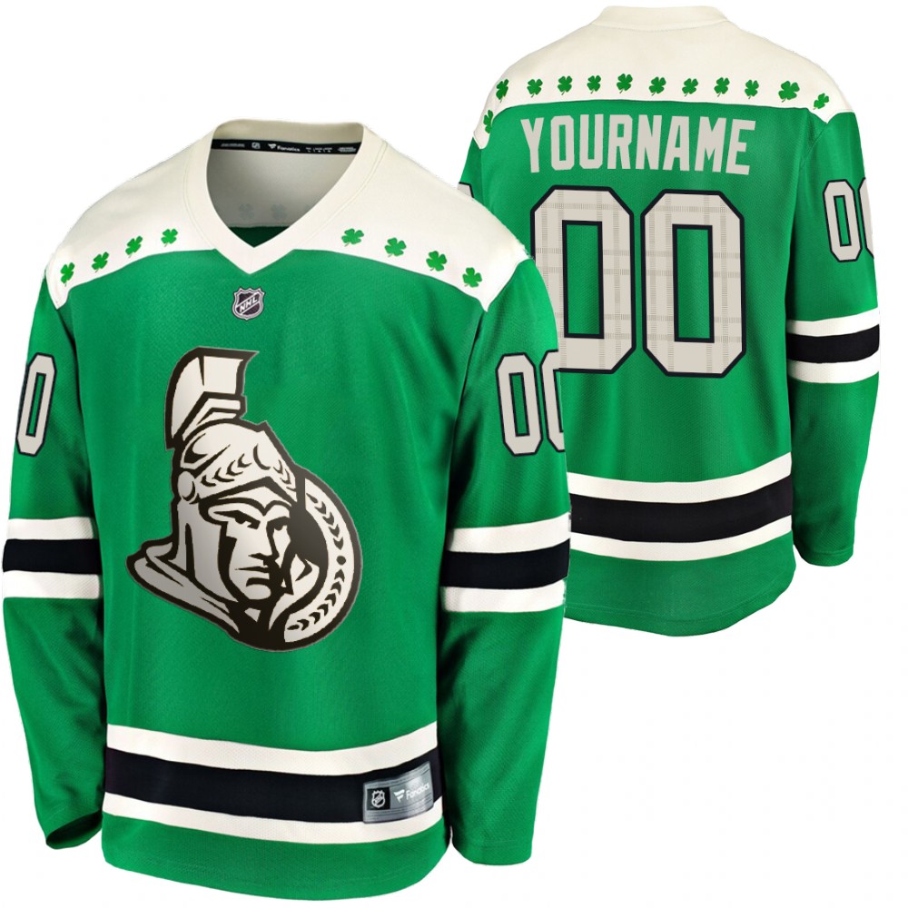 Senators Custom 2020 St. Patrick's Day Green #00 Jersey Replica Player