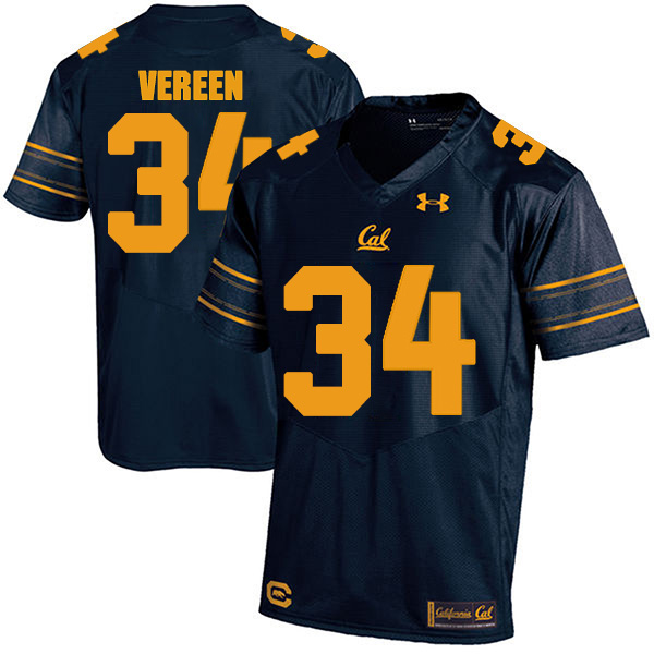 Shane Vereen California Golden Bears Men's Jersey - #34 NCAA Navy Blue Stitched Authentic