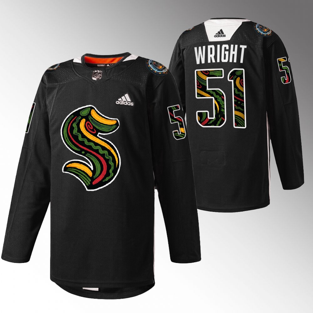 Shane Wright Kraken Black History Month Jersey Black 2022 NHL Draft