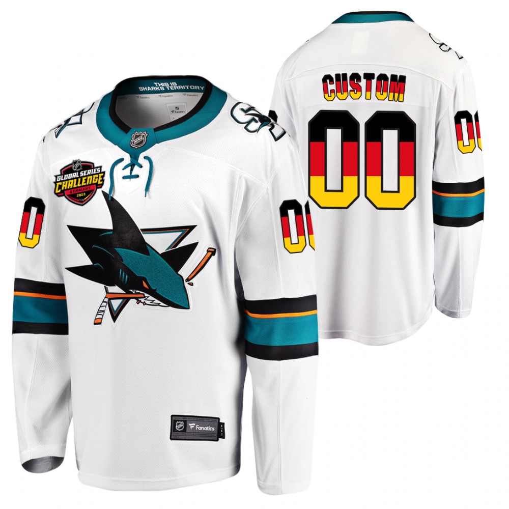Sharks #00 Custom White 2022 NHL Global Series Jersey
