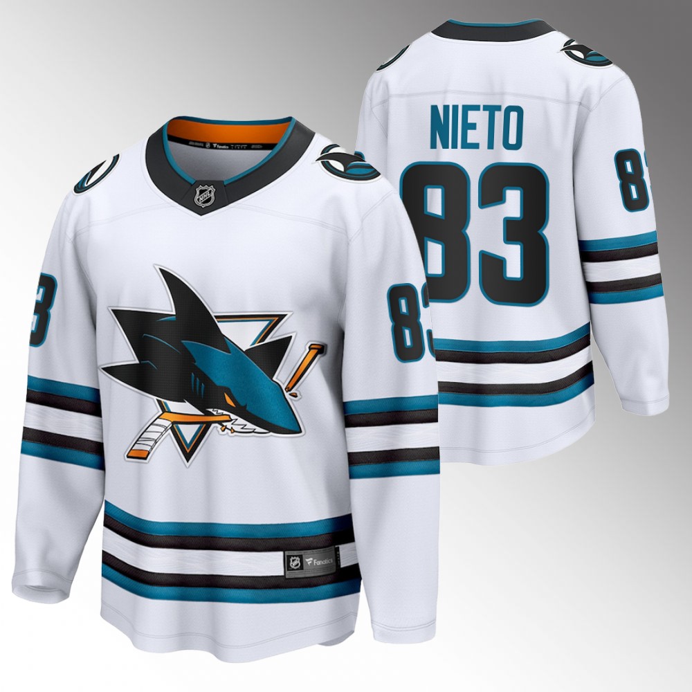 Sharks #83 Matt Nieto White 2022-23 Away Jersey