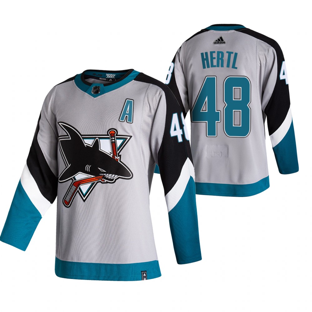 Sharks 2021 Reverse Retro #48 Tomas Hertl Grey Jersey Special Edition Authentic