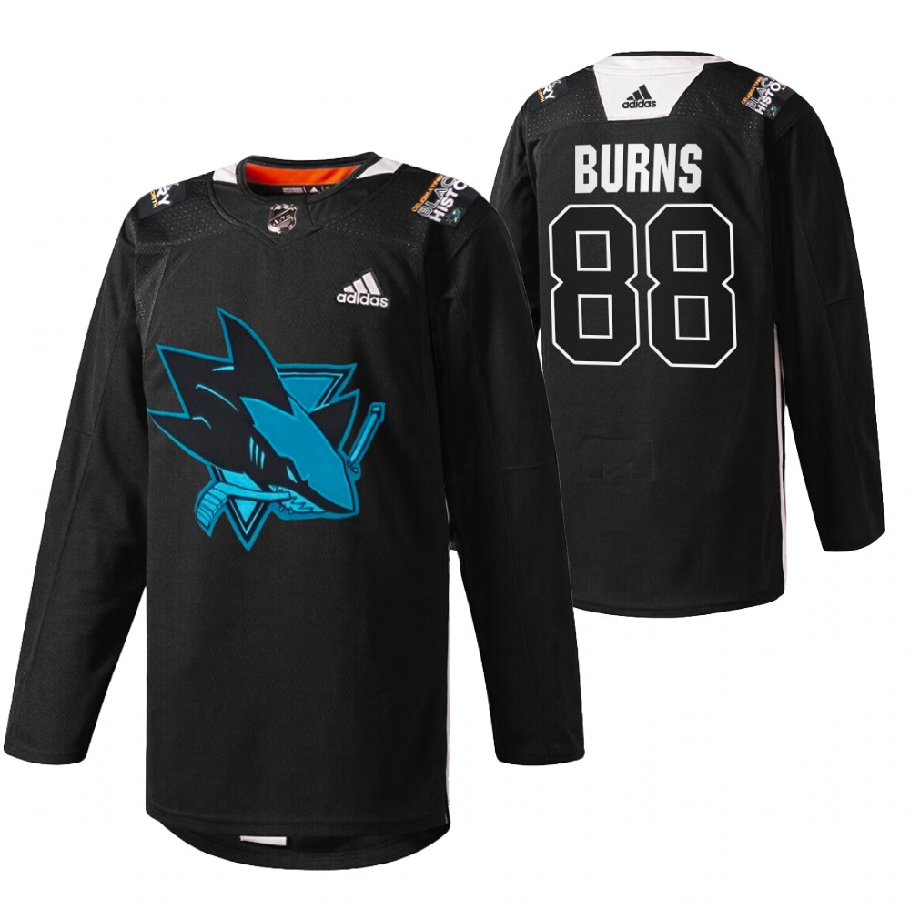 Sharks Brent Burns 2022 Black History Month Black Warmup Jersey