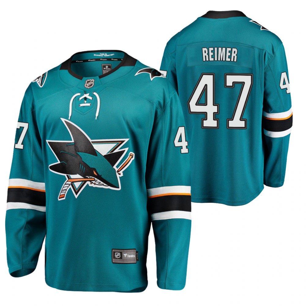 Sharks James Reimer Jersey Home Teal Player Men
