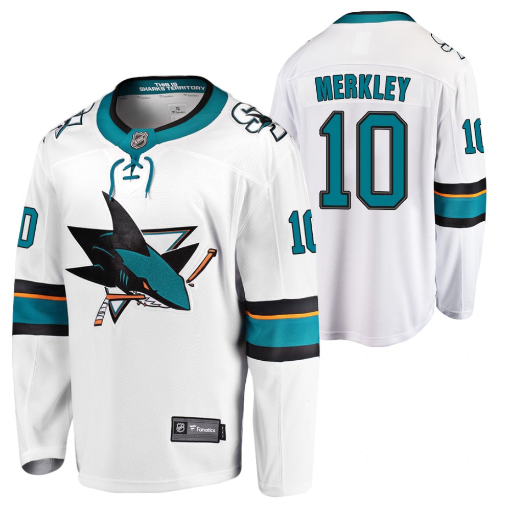 Sharks Nick Merkley Jersey Away White Player Men