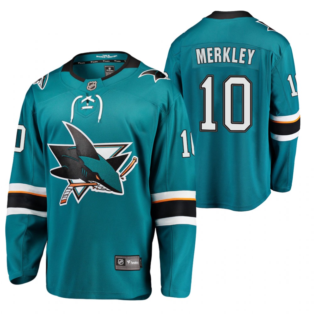 Sharks Nick Merkley Jersey Home Teal Player Men