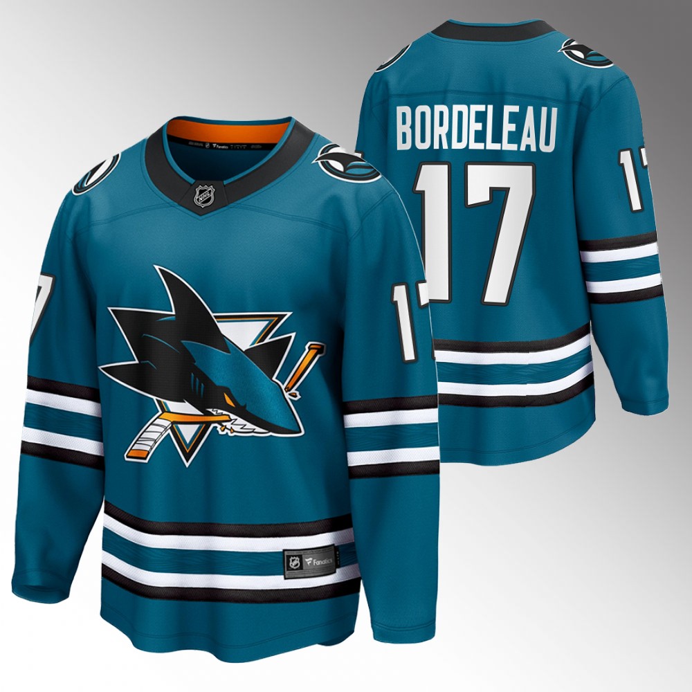 Sharks Thomas Bordeleau Jersey Home Teal The Evolve Men