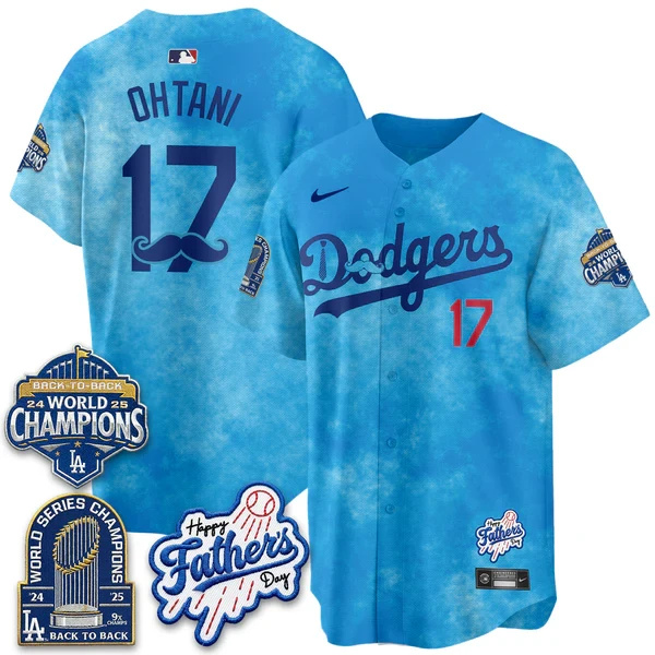 Shohei Ohtani #17 Dodgers Happy Father's Day 2026 Blue Jersey