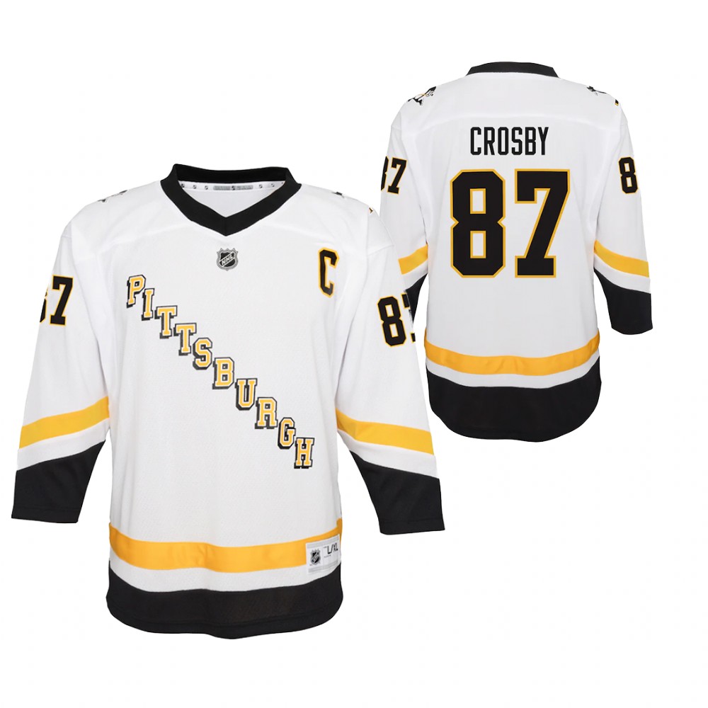 Sidney Crosby Pittsburgh Penguins 2021 Reverse Retro White Youth Jersey Special Edition