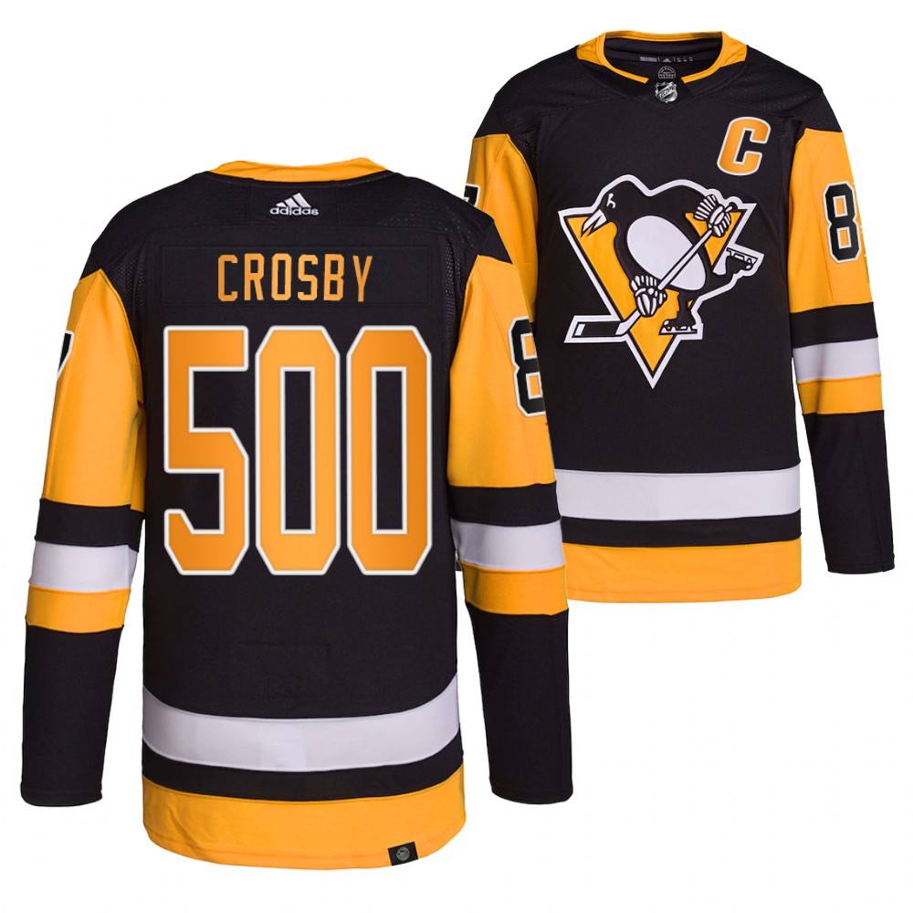 Sidney Crosby Pittsburgh Penguins Black 500th Career goal Commemorative Edition Jersey