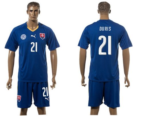 Slovakia #21 Duris Blue Away Soccer Country Jersey