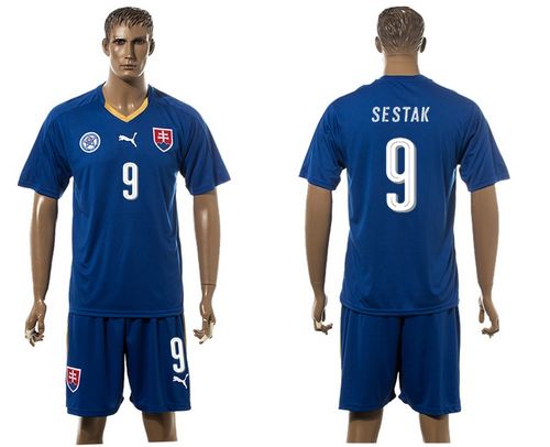Slovakia #9 Sestak Blue Away Soccer Country Jersey