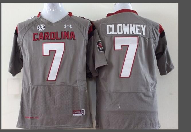 South Carolina Gamecock Grey #7 CLOWNEY Jersey