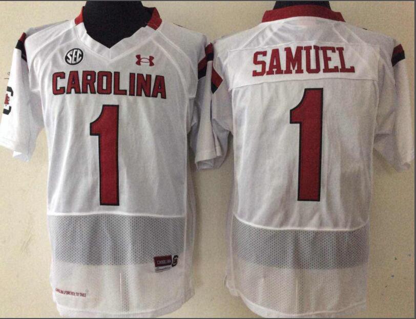 South Carolina Gamecock White #1 SAMUEL Jersey