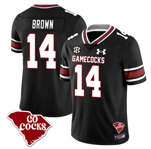 South Carolina Gamecocks 2024 Vapor Limited Football Jersey - All Stitched  BLACK JARED BROWN#14