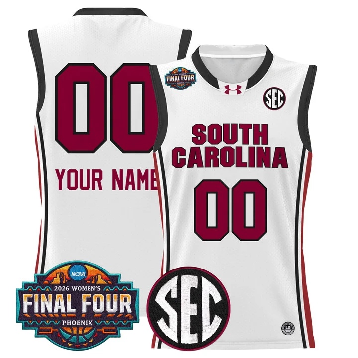 South Carolina Gamecocks 2026 Women's Tournament Final Four Custom Basketball Jersey