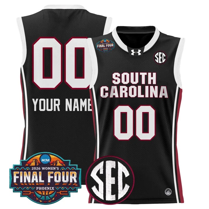 South Carolina Gamecocks 2026 Women's Tournament Final Four Custom Basketball Jersey black