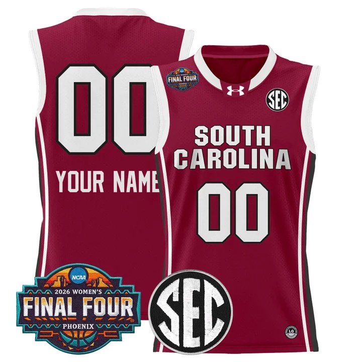 South Carolina Gamecocks 2026 Women's Tournament Final Four Custom Basketball Jersey garnet