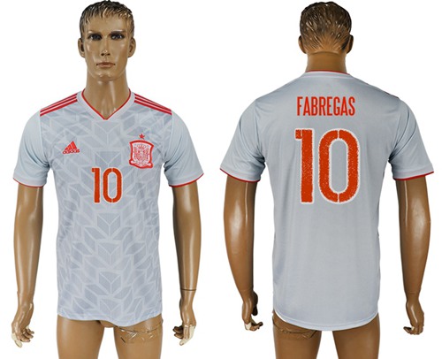 Spain #10 Fabregas Away Soccer Country Jersey