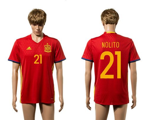 Spain #14 Fernandez Home Soccer Country Jersey
